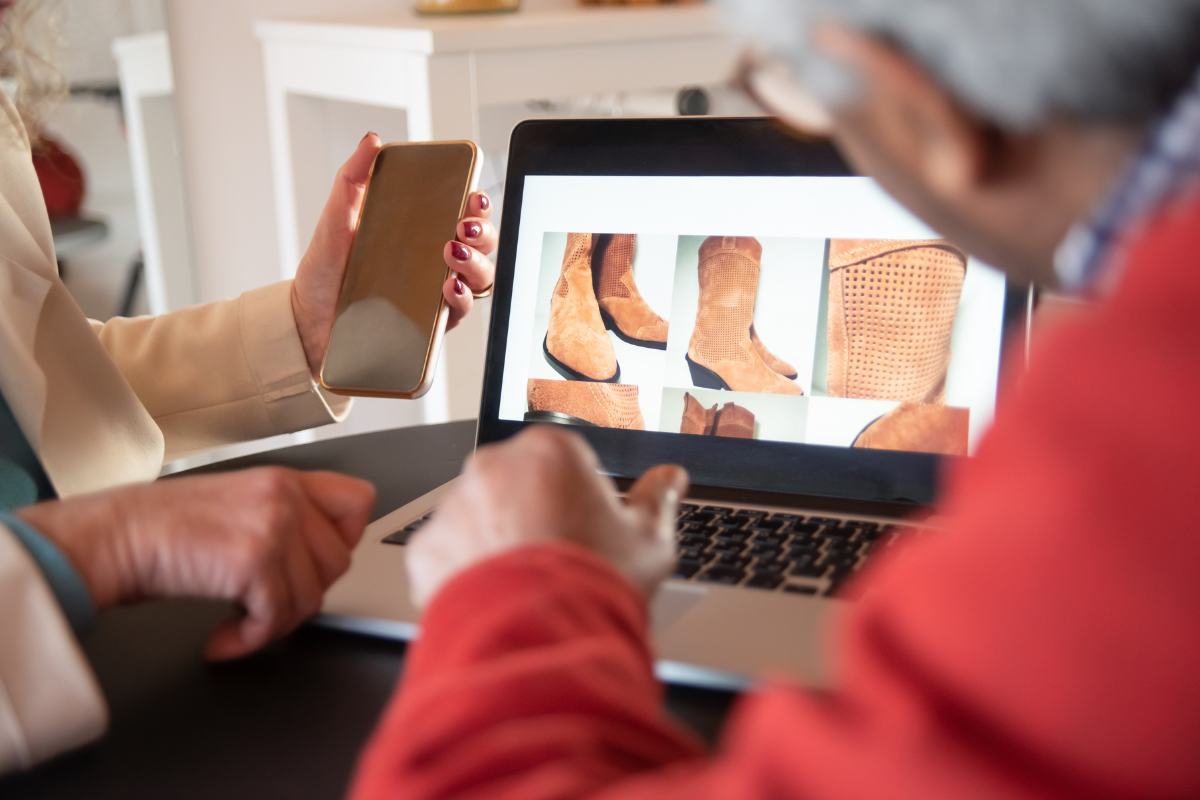 verificar descrição de material para comprar calçados online