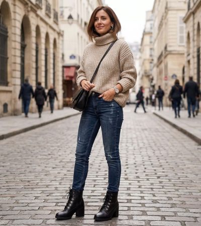 moda inverno bota de couro